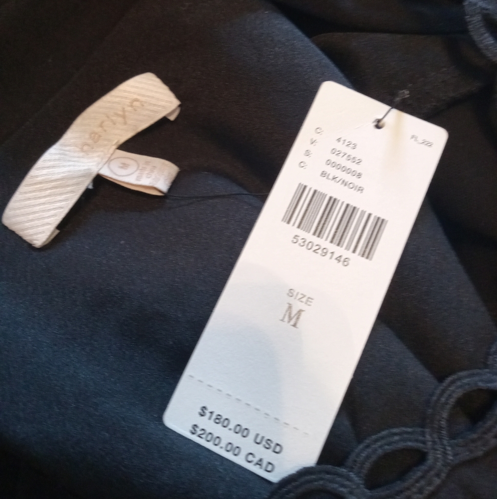 Anthropologie Black Scalloped Yoke Mini Dress - Picture 14 of 15